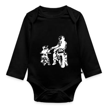Schädel der Gesetzlosen Autobahn-Gangs Tod von Bikern - Baby Bio-Langarm-Body - Schwarz - Vorne