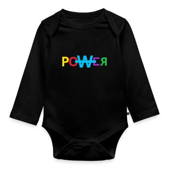 Power Music Grafik Power Music Graphic - Baby Bio-Langarm-Body - Schwarz - Vorne