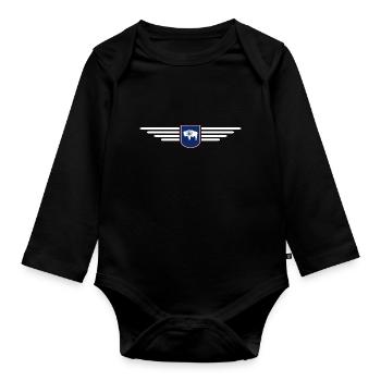 T-shirt de fan du Wyoming – Wild & Free - Body Bébé bio manches longues - noir - Devant