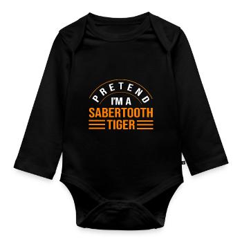 Urzeit Säbelzahntiger - Baby Bio-Langarm-Body - Schwarz - Vorne
