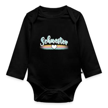 Schwester - Baby Bio-Langarm-Body - Schwarz - Vorne