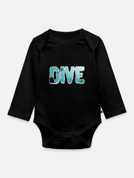 Tauchen Taucher - Baby Bio-Langarm-Body - Schwarz