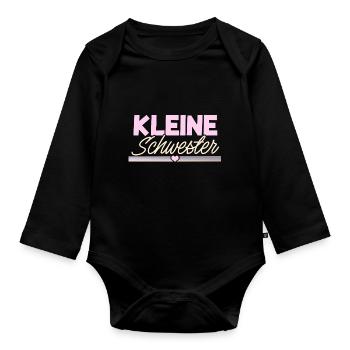 Kleine Schwester - Baby Bio-Langarm-Body - Schwarz - Vorne