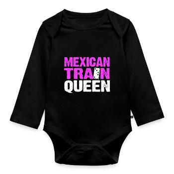 Domino Mexican Train - Baby Bio-Langarm-Body - Schwarz - Vorne