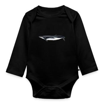 Fin whale - Brydes whale - tropical rorqual - Organic Longsleeve Baby Bodysuit - black - Front