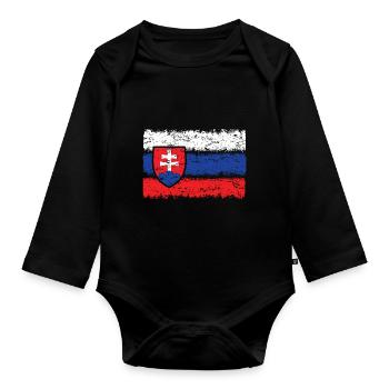 Slovaquie Europe - Body Bébé bio manches longues - noir - Devant