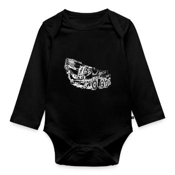 City crane mobile crane crane - Organic Longsleeve Baby Bodysuit - black - Front