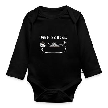 Medizin Student - Baby Bio-Langarm-Body - Schwarz - Vorne