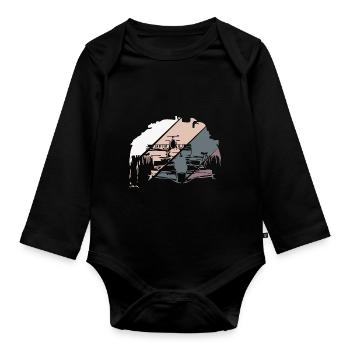 Open Wheel Racing Race Racer - Baby Bio-Langarm-Body - Schwarz - Vorne