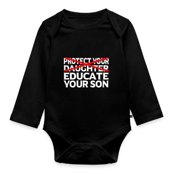 Féministe Féminisme émancipation cadeau - Body Bébé bio manches longues - noir - Devant