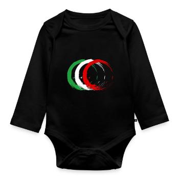 Iran - Organic Longsleeve Baby Bodysuit - black - Front