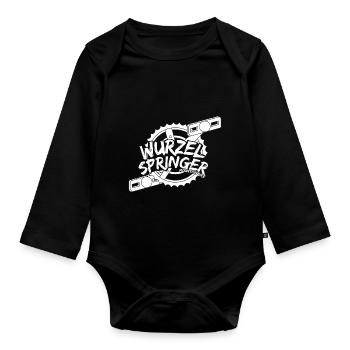 Mountain Biker / MTB Downhill Fahrrad geschenk - Baby Bio-Langarm-Body - Schwarz - Vorne