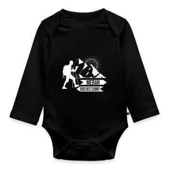 Transalp Alpenüberquerung E5 Oberstdorf Meran - Baby Bio-Langarm-Body - Schwarz - Vorne