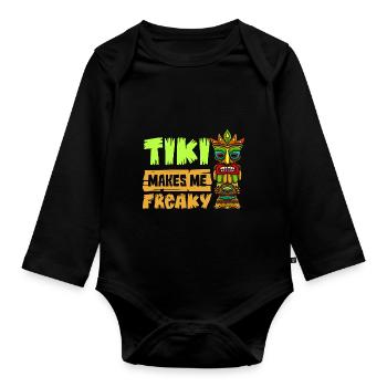 Hawaiianische Tiki Bar Hawaii Getränke Polynesian - Baby Bio-Langarm-Body - Schwarz - Vorne
