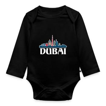 Dubai United Arab Emirates The Palm - Organic Longsleeve Baby Bodysuit - black - Front