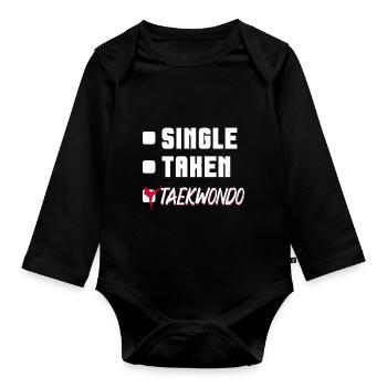 TKD Korean Martial Arts Tae Kwon - Baby Bio-Langarm-Body - Schwarz - Vorne