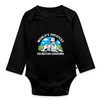 Größte dalmatinische Oma Süßeste Oma Geschenk - Baby Bio-Langarm-Body - Schwarz - Vorne