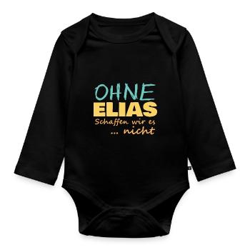 Elias - Baby Bio-Langarm-Body - Schwarz - Vorne