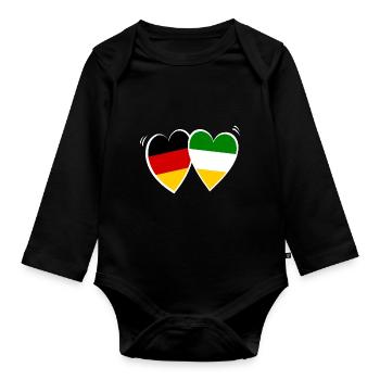 Amour italien allemand - Body Bébé bio manches longues - noir - Devant