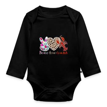 Krebssaison Lustige Krebse kochen Hummer - Baby Bio-Langarm-Body - Schwarz - Vorne