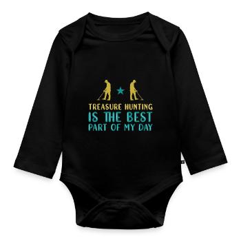Treasure Hunter Treasure Hunt Metal Detector - Organic Longsleeve Baby Bodysuit - black - Front