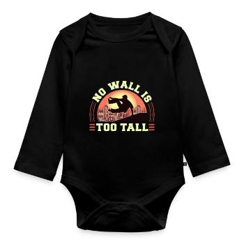 Parkour Freerunning Traceur - Baby Bio-Langarm-Body - Schwarz - Vorne