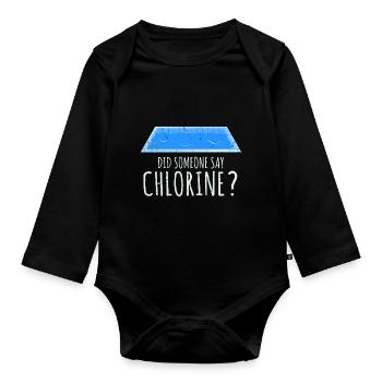 Conceptions de sauveteurs pour les techniciens de piscine - Body Bébé bio manches longues - noir - Devant