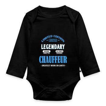 CHAUFFEUR - Body Bébé bio manches longues - noir - Devant