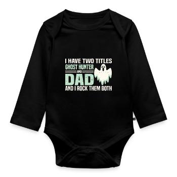 Dictons de SOS Fantômes | Cadeaux Ghost Hunter - Body Bébé bio manches longues - noir - Devant