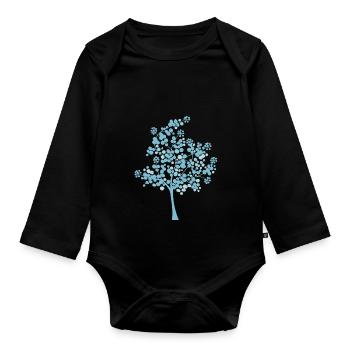 Snowball tree - Organic Longsleeve Baby Bodysuit - black - Front