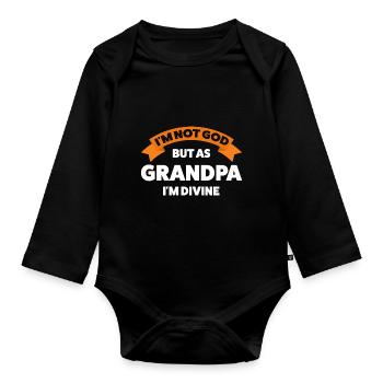 Großvater Großvater Großvater Geschenk - Baby Bio-Langarm-Body - Schwarz - Vorne