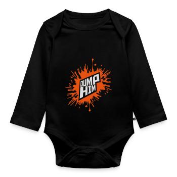 dump him Zitat Logo - Baby Bio-Langarm-Body - Schwarz - Vorne