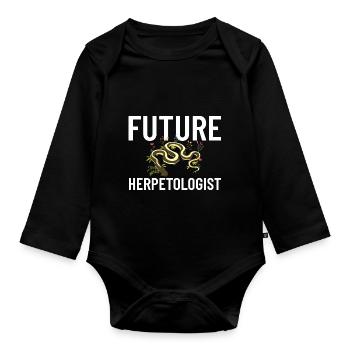 Herpetology Reptiles Herpetologist Lizards - Organic Longsleeve Baby Bodysuit - black - Front
