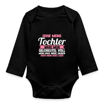 Mutter Mama - Baby Bio-Langarm-Body - Schwarz - Vorne