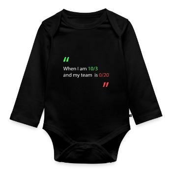 When I'm in the lead against my team - Organic Longsleeve Baby Bodysuit - black - Front