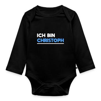 Christoph Name Spruch für stolze Christophs - Baby Bio-Langarm-Body - Schwarz - Vorne