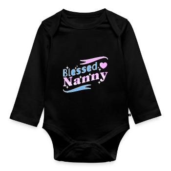 Nanny Babysitterin Tagesmutter - Baby Bio-Langarm-Body - Schwarz - Vorne