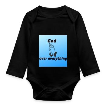 God over everything - Body Bébé bio manches longues - noir - Devant