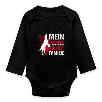 Hundezüchter Hundebesitzer Labrador vierbeiniges F - Baby Bio-Langarm-Body - Schwarz - Vorne