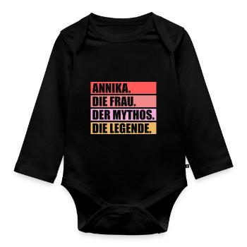 Annika - Baby Bio-Langarm-Body - Schwarz - Vorne