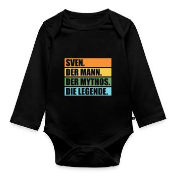 Sven - Baby Bio-Langarm-Body - Schwarz - Vorne