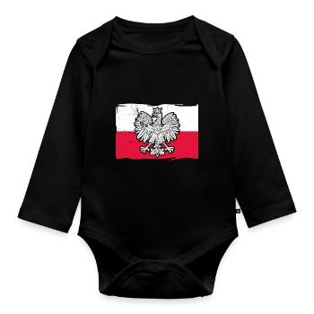 Pologne Polska Polski Husaria Cavalerie polonaise - Body Bébé bio manches longues - noir - Devant