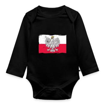 Pologne Polska Polski Husaria Cavalerie polonaise - Body Bébé bio manches longues - noir - Devant