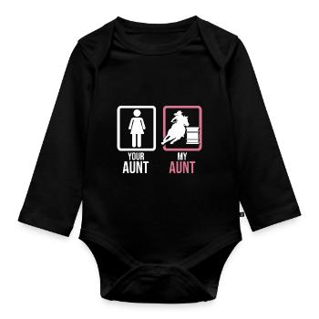 Your Aunt My Aunt Barrel Racer Rodeo Western Barr - Baby Bio-Langarm-Body - Schwarz - Vorne