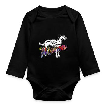 Irish Wolfhound Irish Wolfhound Mama - Organic Longsleeve Baby Bodysuit - black - Front