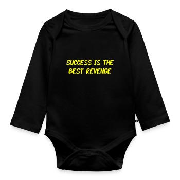 Success is the best revenge - GLD - Organic Longsleeve Baby Bodysuit - black - Front