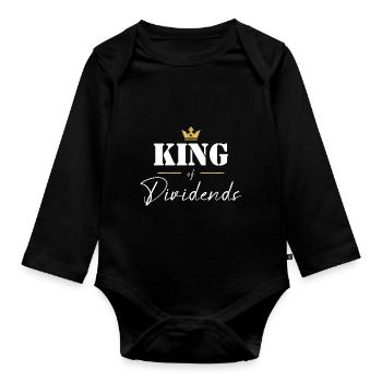 King of Dividends Dividenden König Investor - Organic Longsleeve Baby Bodysuit - black - Front