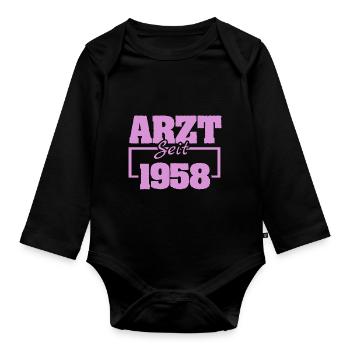 Dermatologe 1958 - Baby Bio-Langarm-Body - Schwarz - Vorne