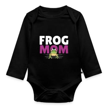 Women Amphibian Herpetologist Mother Frog Mom - Organic Longsleeve Baby Bodysuit - black - Front