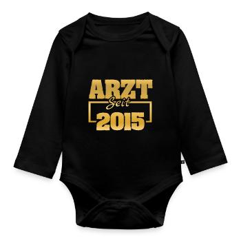 Ärztin 2015 - Baby Bio-Langarm-Body - Schwarz - Vorne